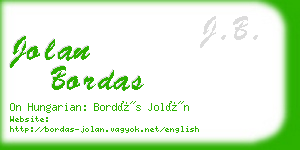 jolan bordas business card